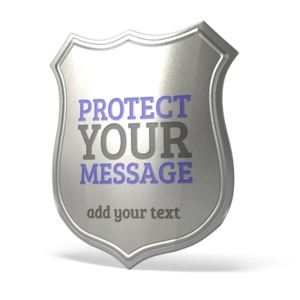 Police Badge Blank Customizable PowerPoint clipart graphic preview.