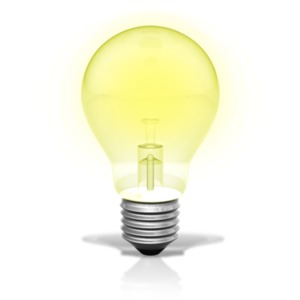 Single Light Bulb Illuminated PowerPoint clipart graphic preview.
