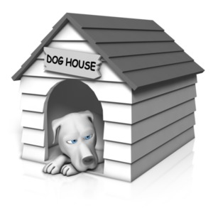 Dog Resting In House PowerPoint clipart graphic preview.