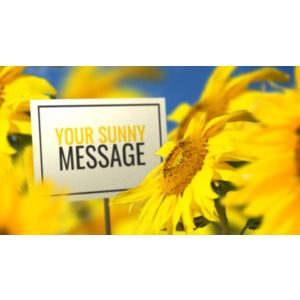 Sunflower And Sign Customizable PowerPoint clipart graphic preview.