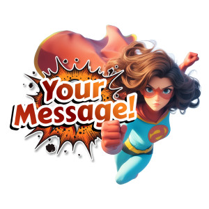 Superhero Girl Pow Customizable PowerPoint clipart graphic preview.