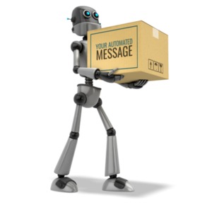 Robot Delivery Customizable PowerPoint clipart graphic preview.