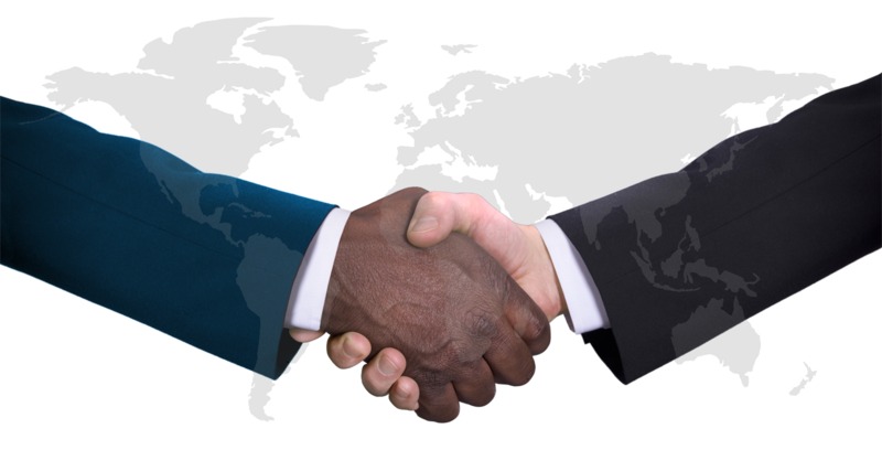 High-resolution clipart illustration of World Diversity Handshake, designed for corporate social responsibility initiatives, diversity and inclusion training, and non-profit community advocacy.