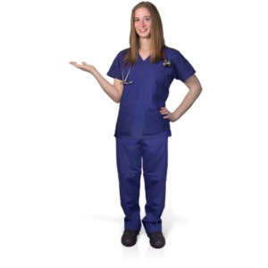 Female Nurse Display Side PowerPoint clipart graphic preview.