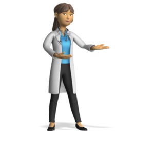 Female Doctor Present Gesture PowerPoint clipart graphic preview.
