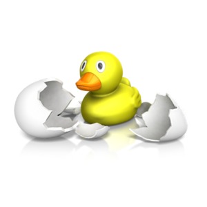 Imposter Duck From Egg PowerPoint clipart graphic preview.