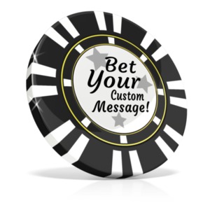 Custom Black Poker Chip Customizable PowerPoint clipart graphic preview.