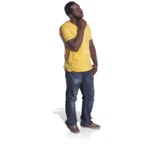 Thinking About Something PowerPoint clipart graphic preview.