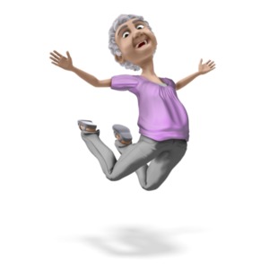 Bernice Jump For Joy PowerPoint clipart graphic preview.