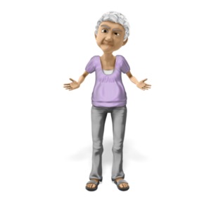 Bernice Puzzled Question PowerPoint clipart graphic preview.