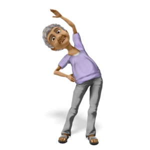 Bernice Exercise Stretch PowerPoint clipart graphic preview.