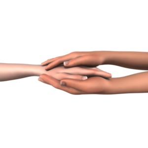 Hands Showing Compassion PowerPoint clipart graphic preview.