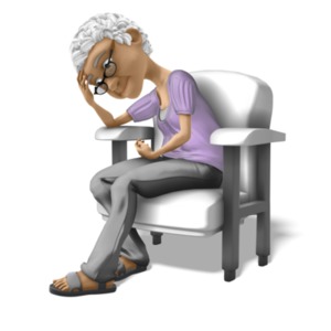 Bernice Sad Chair PowerPoint clipart graphic preview.