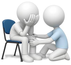 Figure Comforting Another PowerPoint clipart graphic preview.