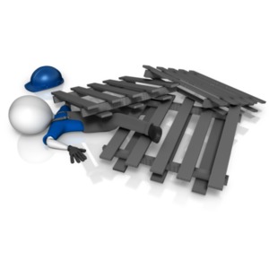 Worker Trapped Under Pallets PowerPoint clipart graphic preview.