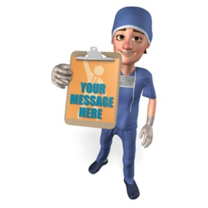 Clipboard Male Nurse Custom Customizable PowerPoint clipart graphic preview.