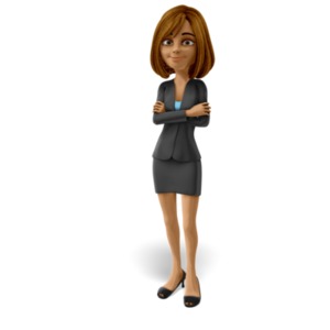 Talia Standing Arms Folded PowerPoint clipart graphic preview.