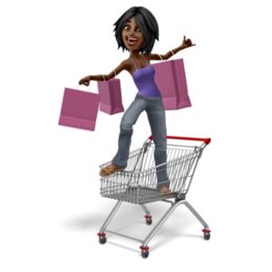 Jada Standing In Shopping Cart PowerPoint clipart graphic preview.
