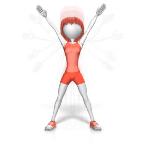Woman Jumping Jacks PowerPoint clipart graphic preview.