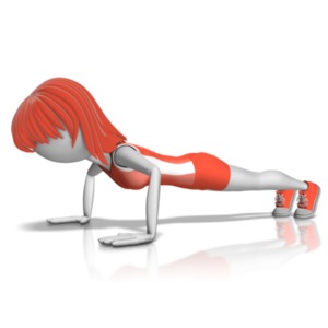Woman Push Ups PowerPoint clipart graphic preview.