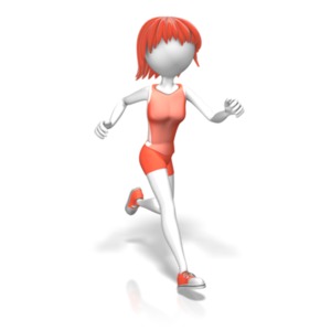 Woman Figure Running PowerPoint clipart graphic preview.