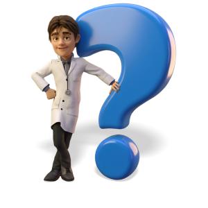 Doctor Simon Question Mark PowerPoint clipart graphic preview.