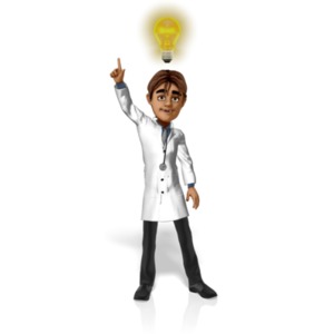 Doctor Simon Light Bulb PowerPoint clipart graphic preview.