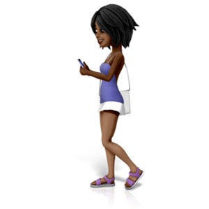 Jada Walking Texting PowerPoint clipart graphic preview.