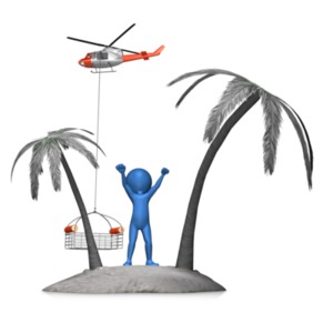 Figure Rescued From Island PowerPoint clipart graphic preview.