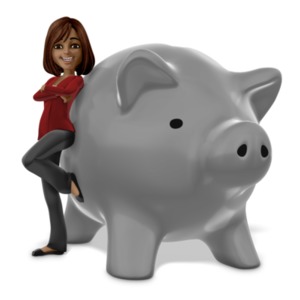 Talia Piggy Bank PowerPoint clipart graphic preview.