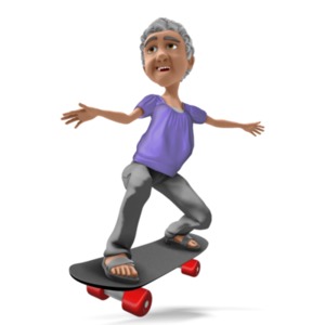Bernice Skateboarding PowerPoint clipart graphic preview.