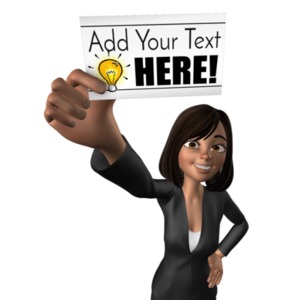 Talia Holding Blank Card Customizable PowerPoint clipart graphic preview.