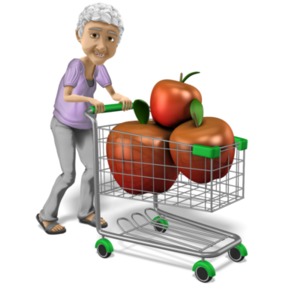 Bernice Healthy Shopping PowerPoint clipart graphic preview.