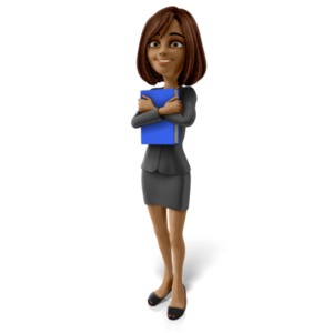 Talia Standing Holding Book PowerPoint clipart graphic preview.