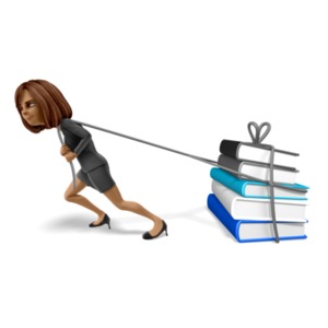Talia Pulling A Load Books PowerPoint clipart graphic preview.