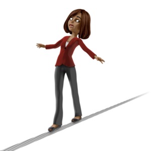 Talia On Tight Rope PowerPoint clipart graphic preview.