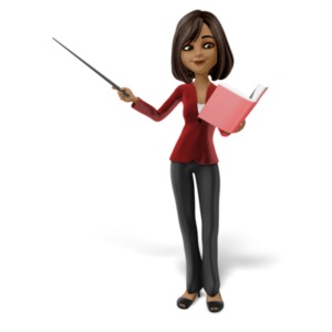 Talia Pointing While Reading PowerPoint clipart graphic preview.