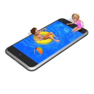 Smart Phone Swimming Pool PowerPoint clipart graphic preview.