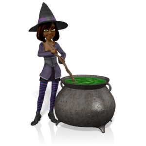 Morgan Witch Stir Cauldron PowerPoint clipart graphic preview.