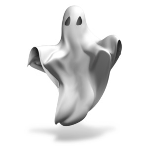 Just A Ghost PowerPoint clipart graphic preview.