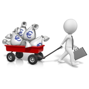 Wagon Full Of Euros PowerPoint clipart graphic preview.