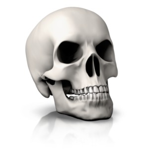 Simple Skull Angled PowerPoint clipart graphic preview.