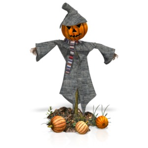 Scarecrow Pumpkins PowerPoint clipart graphic preview.