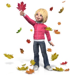 Autumn Sally Play PowerPoint clipart graphic preview.