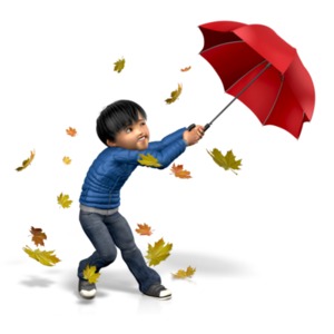 James Windy Umbrella PowerPoint clipart graphic preview.