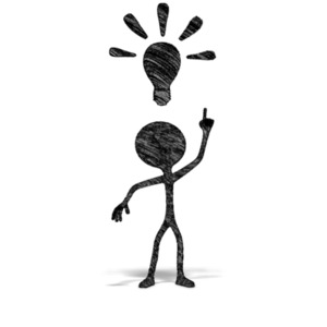 Drawn Figure Bright Idea PowerPoint clipart graphic preview.