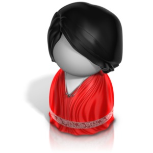 Woman Pawn Evening Gown PowerPoint clipart graphic preview.