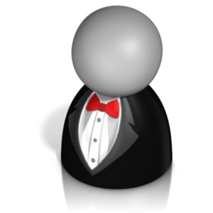 Pawn Figure In Tux PowerPoint clipart graphic preview.
