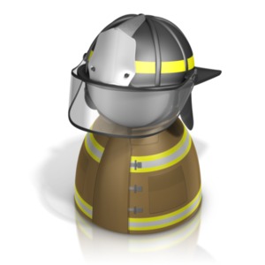 Firefighter Pawn PowerPoint clipart graphic preview.