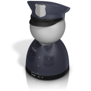 Police Officer Pawn PowerPoint clipart graphic preview.